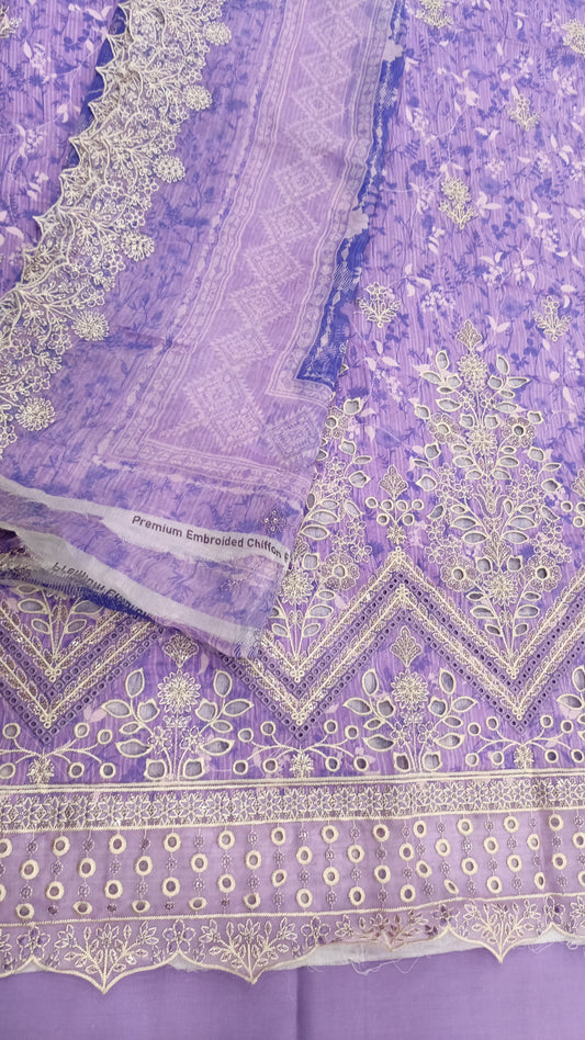 Riwayat Emb Lawn Chiffon Dupatta-D03
