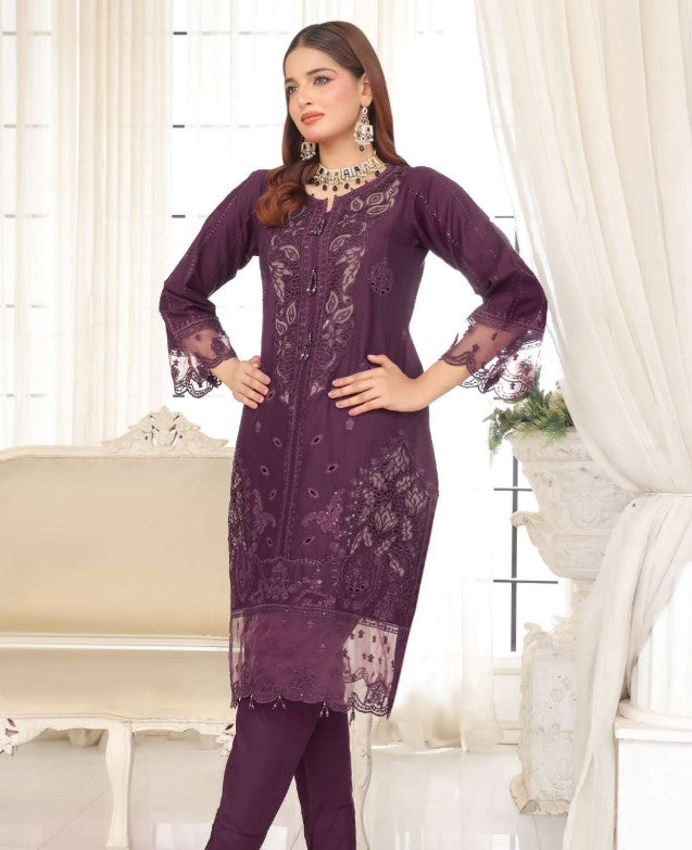 Payal Stitched Emb Fancy Lawn-D03