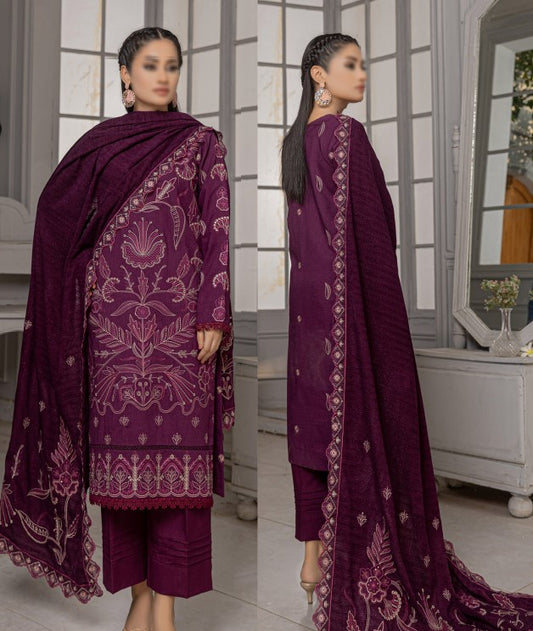 Alara Emb Zari Dhanak -D03