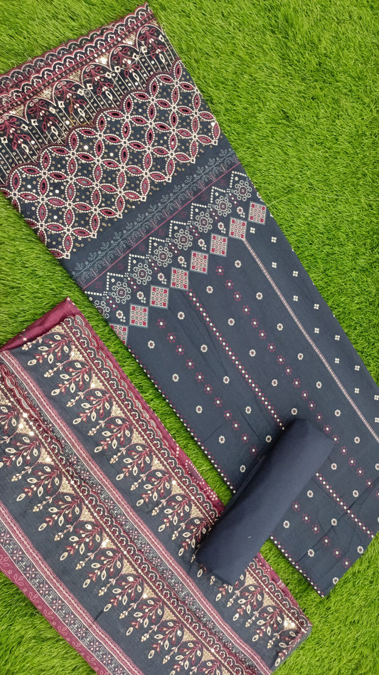 Bin Saeed Emb Chikankari Lawn-D03