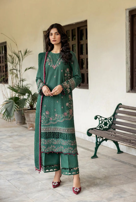 Farasha Bahaar Emb Lawn-D-04 AZURE GRACE