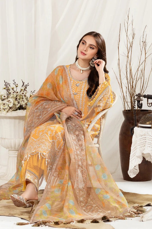 Dhaagay Emb Chiffon -D04 - Munaf Textile 