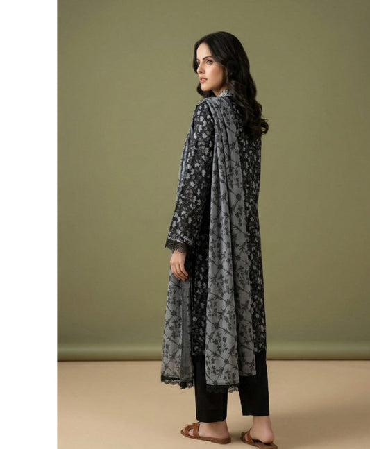 Regalia Black & White Lawn-D04