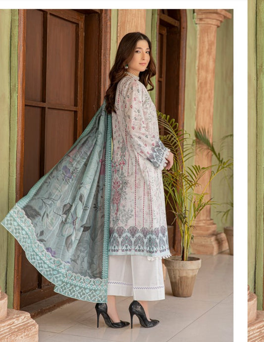 Abisha White Series Emb Lawn-D04