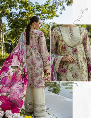 Elaf Print Chikankari Lawn-ELK-06B