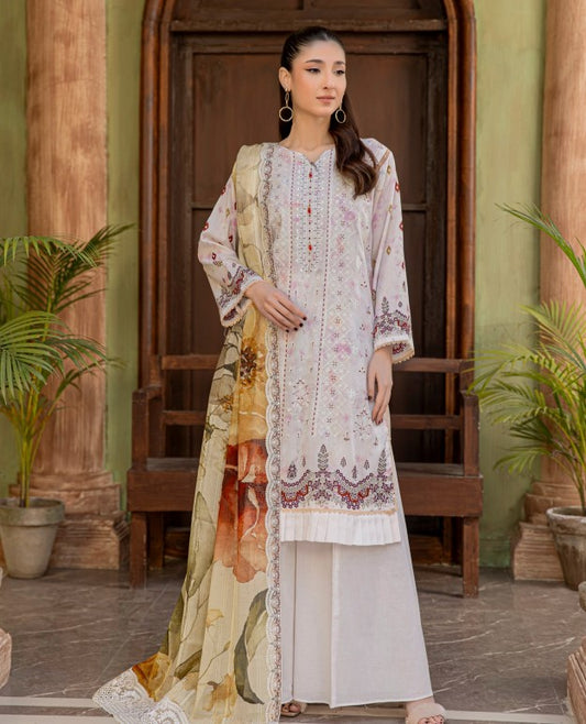 Abisha White Series Emb Lawn-D07