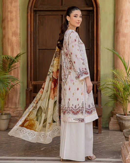 Abisha White Series Emb Lawn-D07