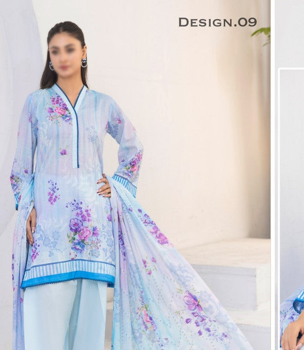 Fantak Silsila Printed Lawn-D09