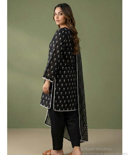 Regalia Black & White Lawn-D09