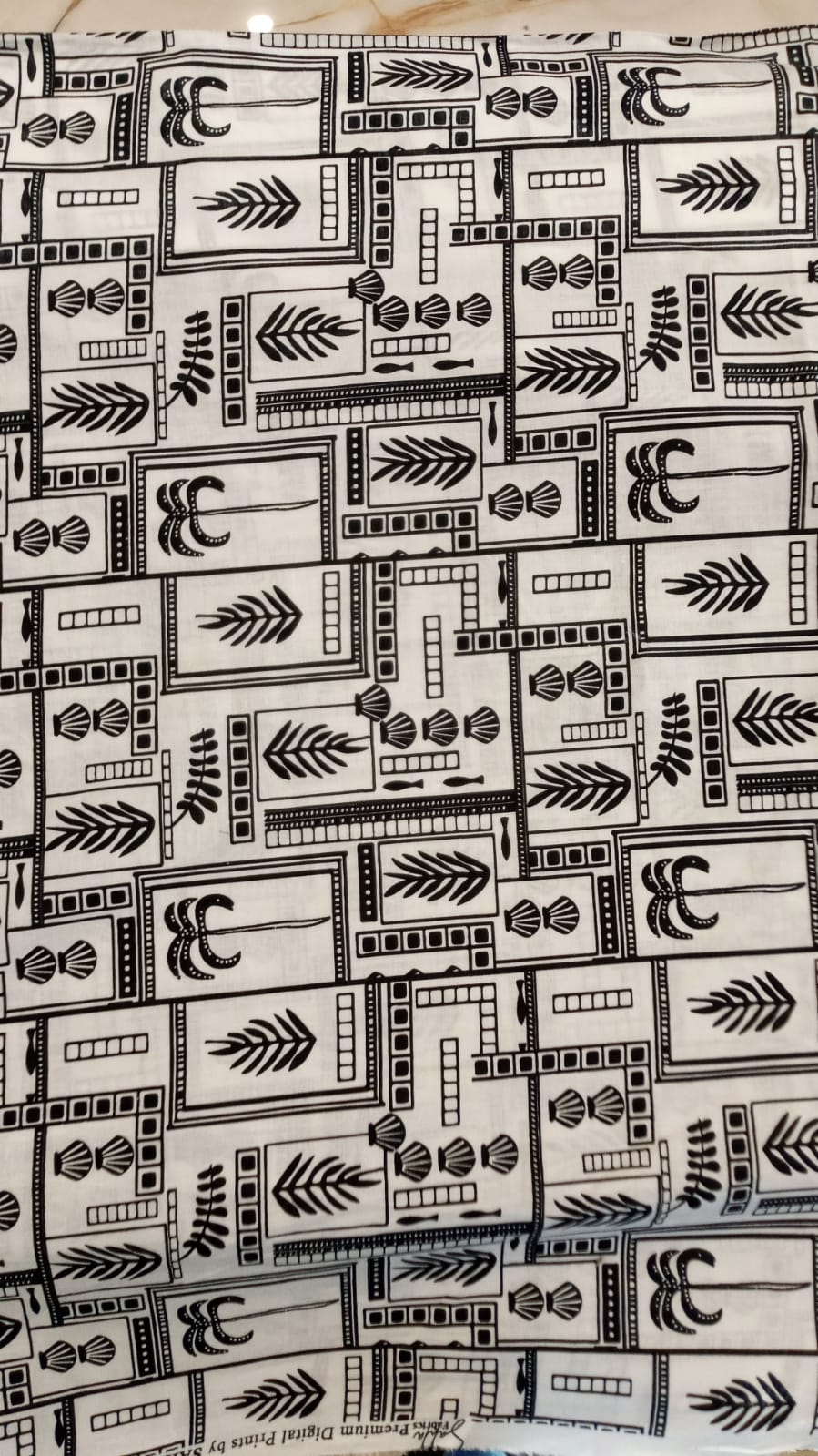 Sahla 02Pcs Printed Black & White-D10