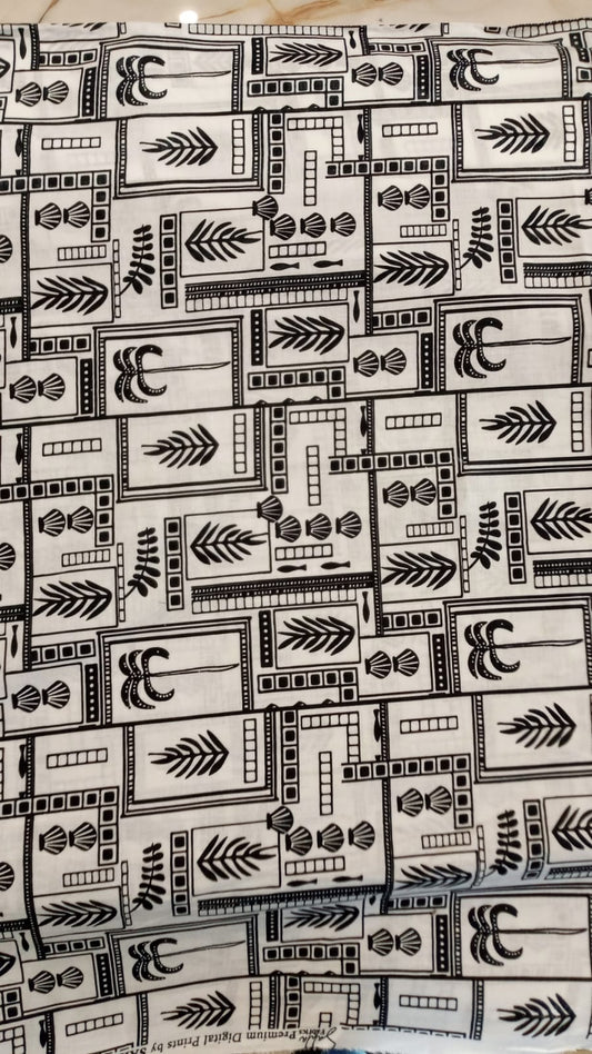 Sahla 02Pcs Printed Black & White-D10