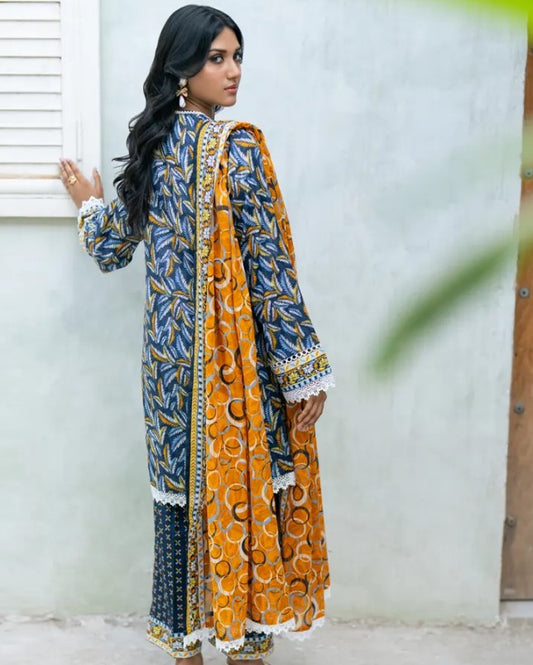 Regalia Stella Stitched 03 Pcs Lawn-D10