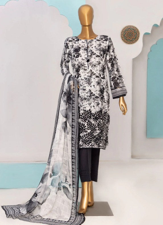 HZ Printkari Stitched Emb Lawn-PLC-411