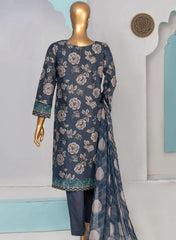 HZ Printkari Stitched Emb Lawn-PLC-413