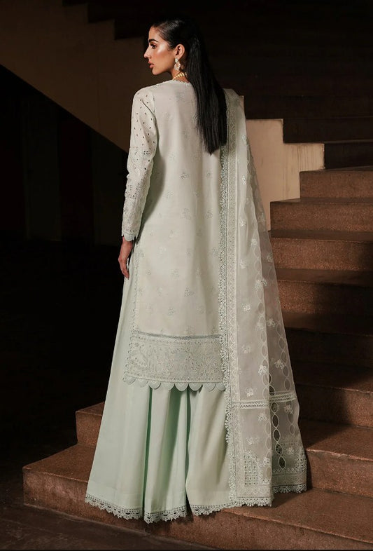 Afrozeh Chikankari Lawn- CELADON 06