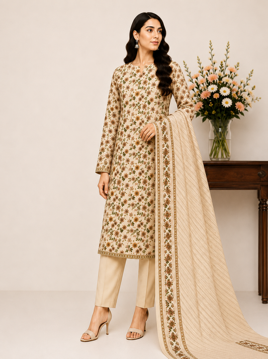 Wash N Wear Printed Suit-D08