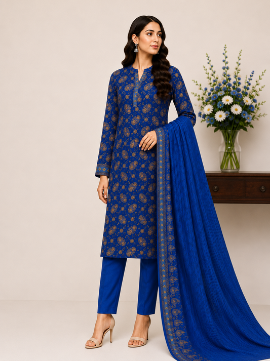 Wash N Wear Printed Suit-D06