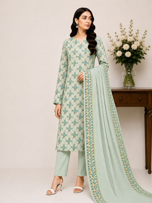 Wash N Wear Printed Suit-D05