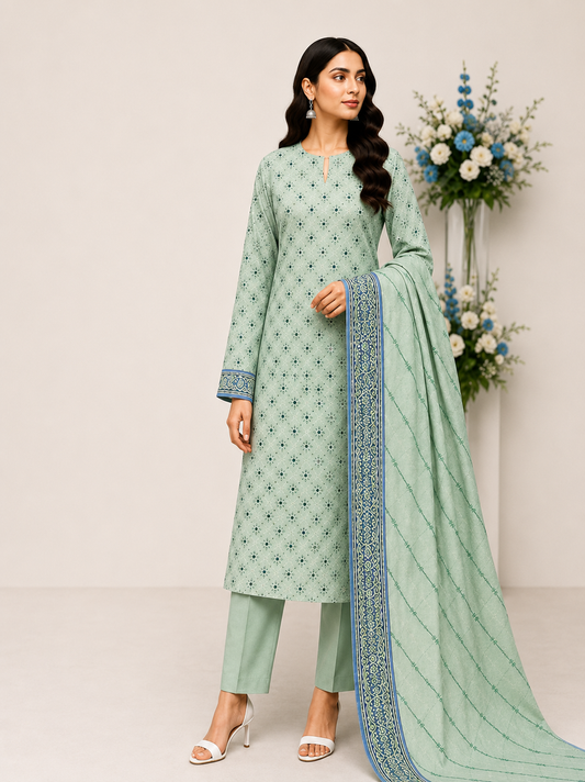 Wash N Wear Printed Suit-D02