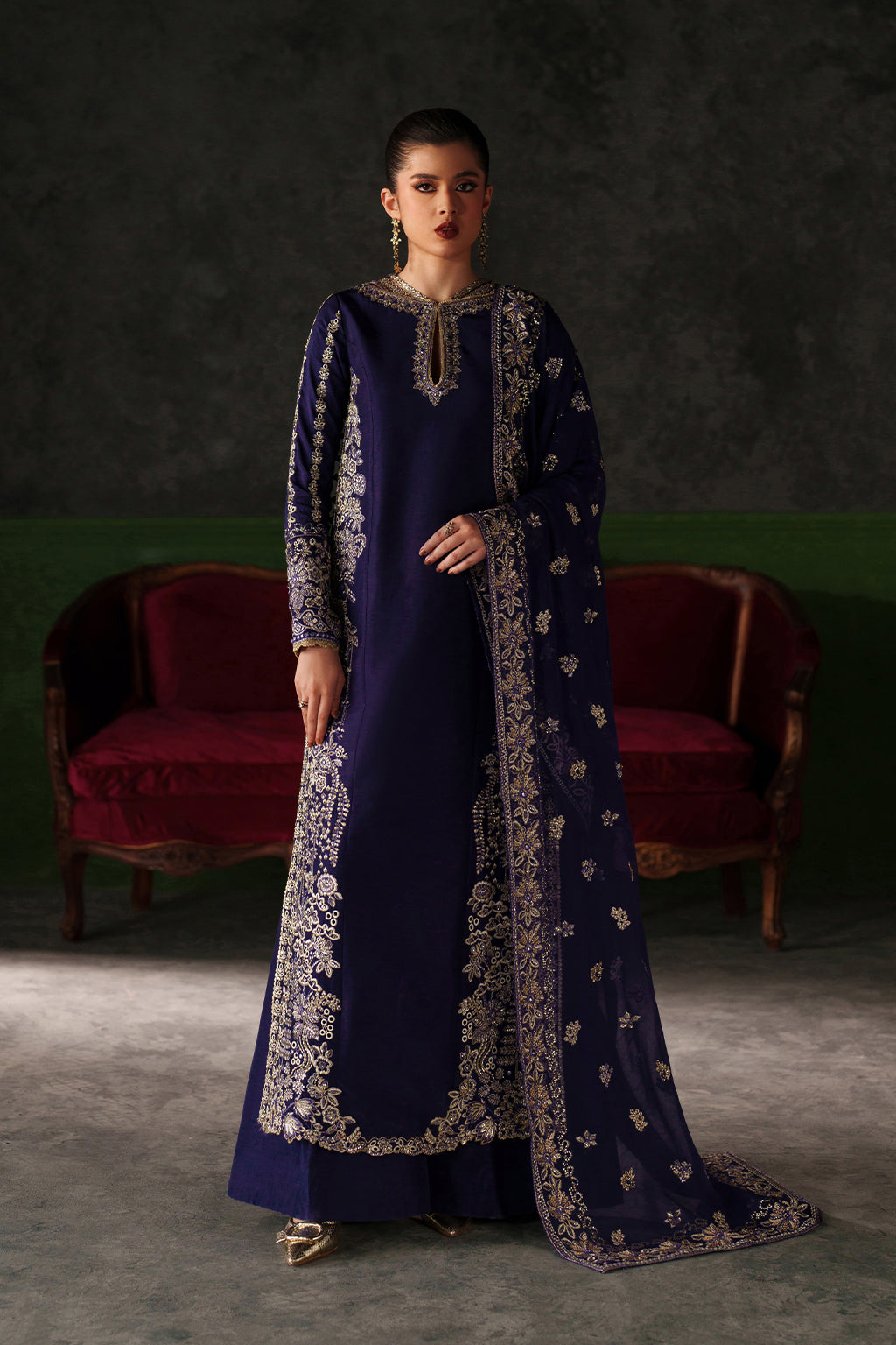 Eman Adeel Verve Silk Edit-Azure Sapphire