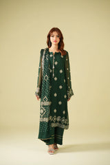 Zouj Satrang Luxury Chiffon-Royale Jade