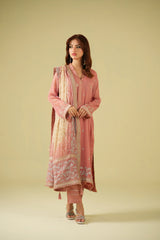 Zouj Satrang Luxury Chiffon-Petal Peach