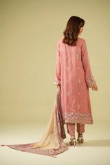 Zouj Satrang Luxury Chiffon-Petal Peach