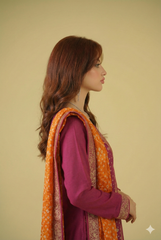 Zouj Satrang Luxury Chiffon-Fuchsia Rose