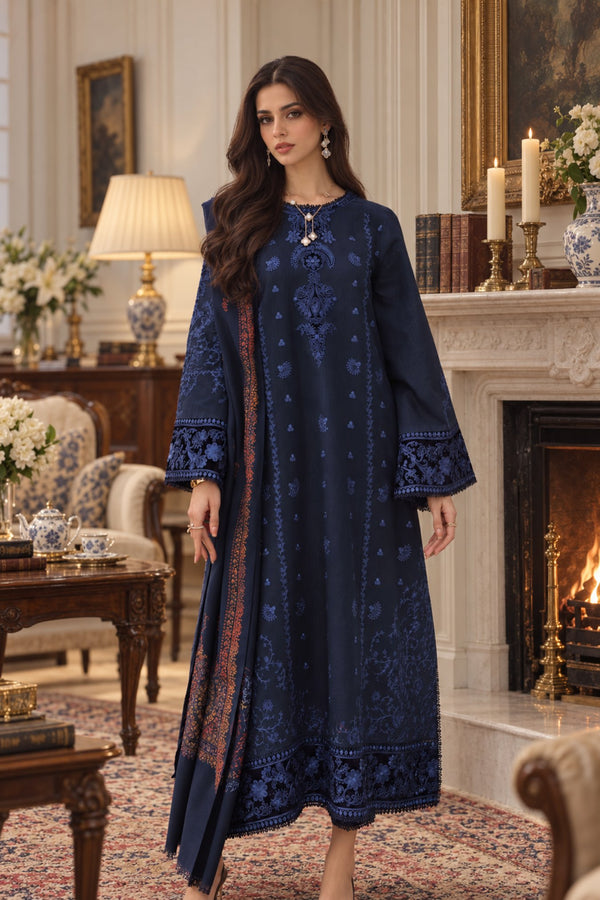 Noor Emb Winter Pashmina Shawl-D12