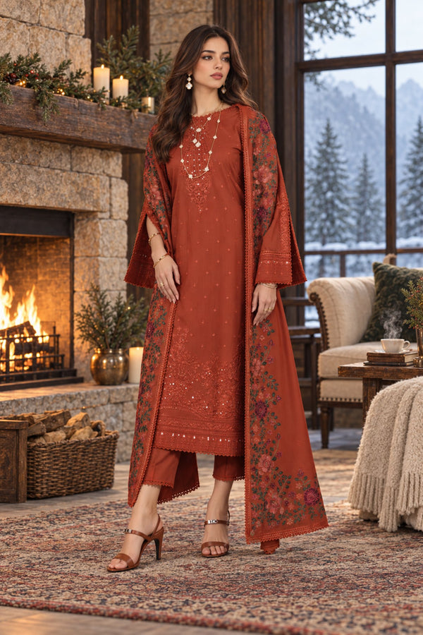 Noor Emb Winter Pashmina Shawl-D05