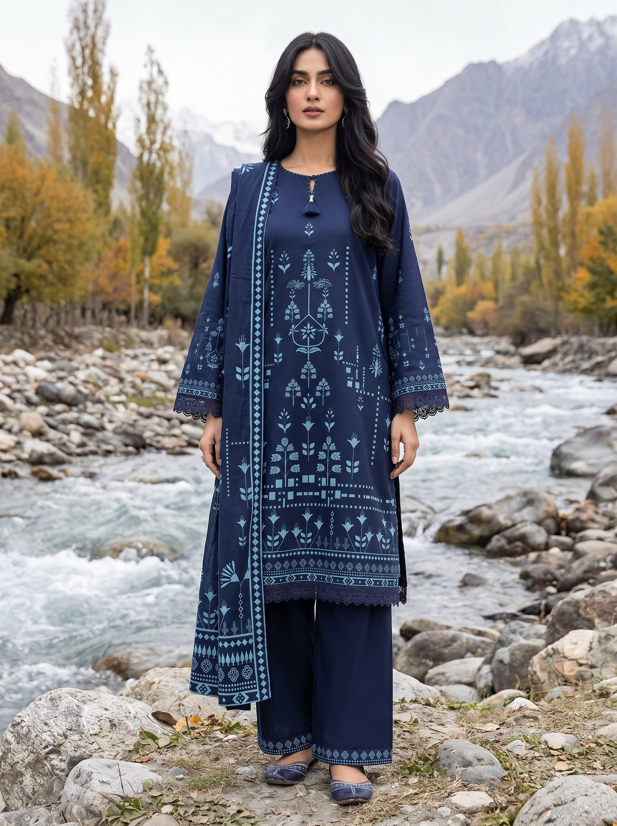 Lakhany Printed Pashmina- LG-RL-0519-C