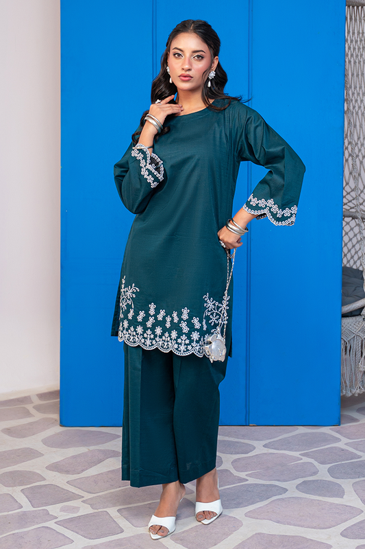 Elara Emb Stitched 02Pcs Lawn-D06