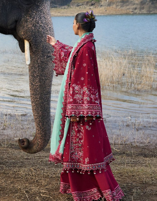Hussain Rehar Luxury Lawn-Mahogany
