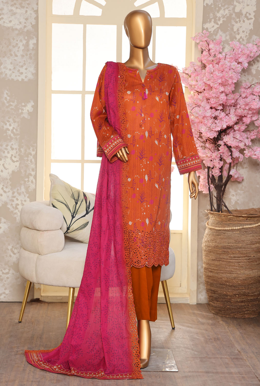 Nayab Printkari Emb Lawn-NPE-12