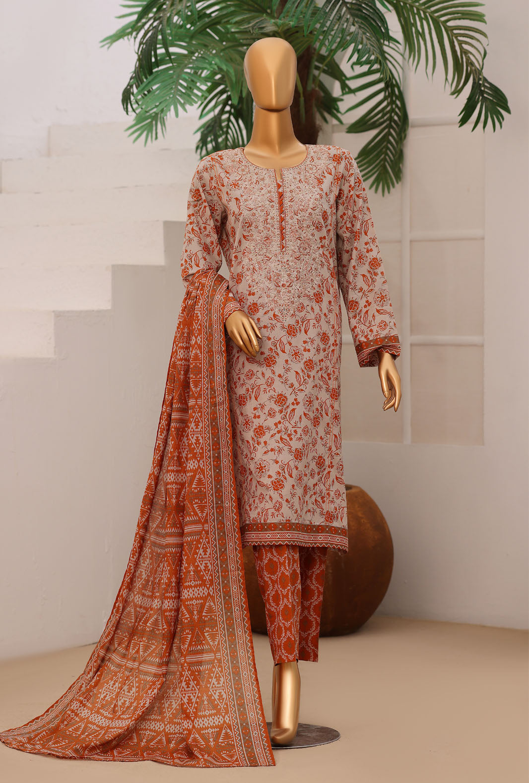 HZ Daily Wear Emb Cotton Lawn-D03