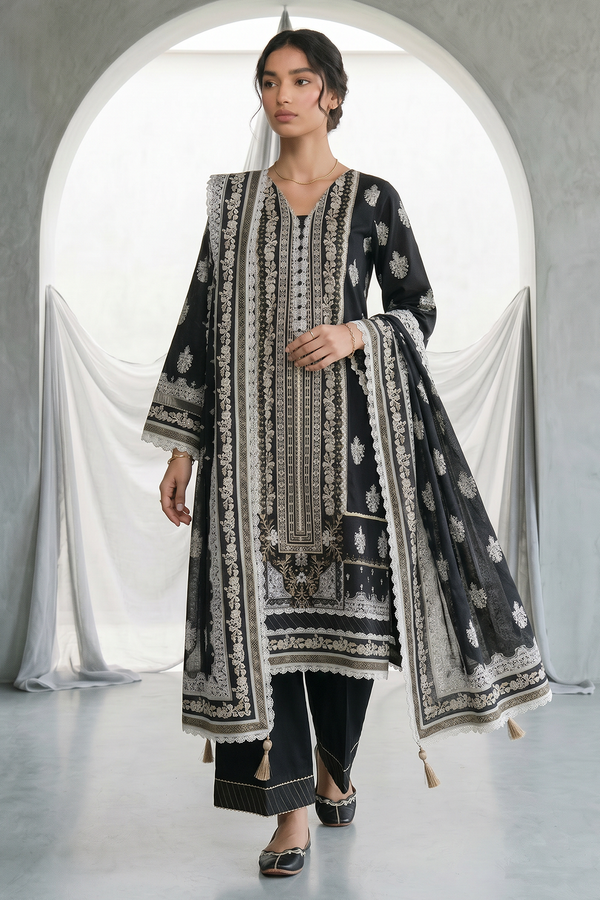 Zellbury Black & White Lawn-D1094