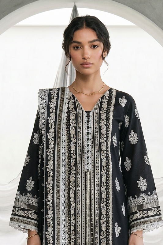 Zellbury Black & White Lawn-D1094