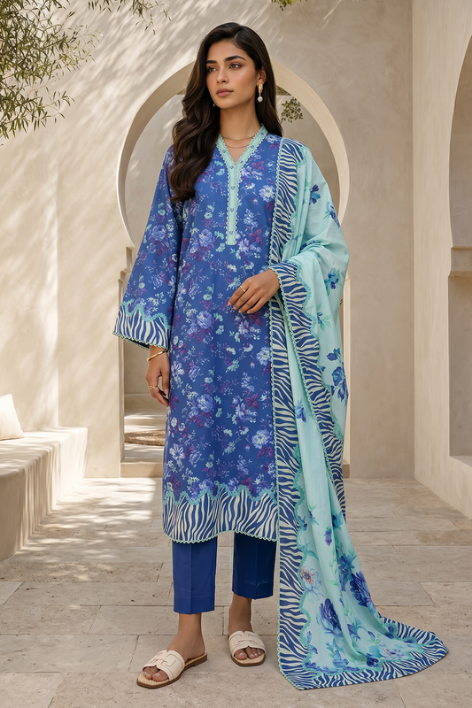 Zellbury Unstitched Lawn-D8051