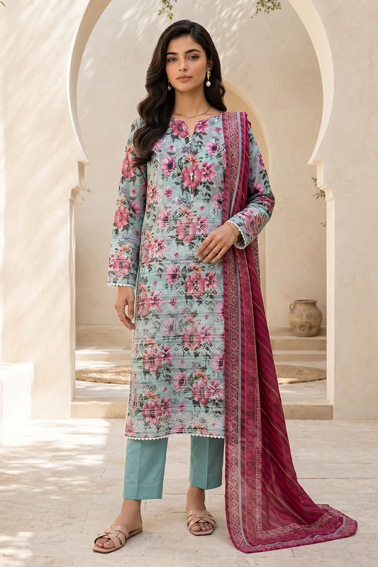 Zellbury Unstitched Lawn-D8055