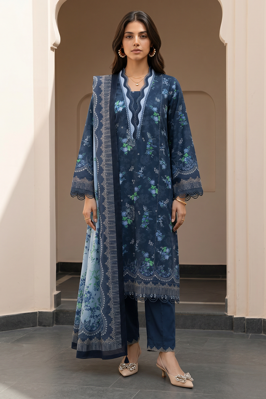 Zellbury Unstitched Lawn-D8107