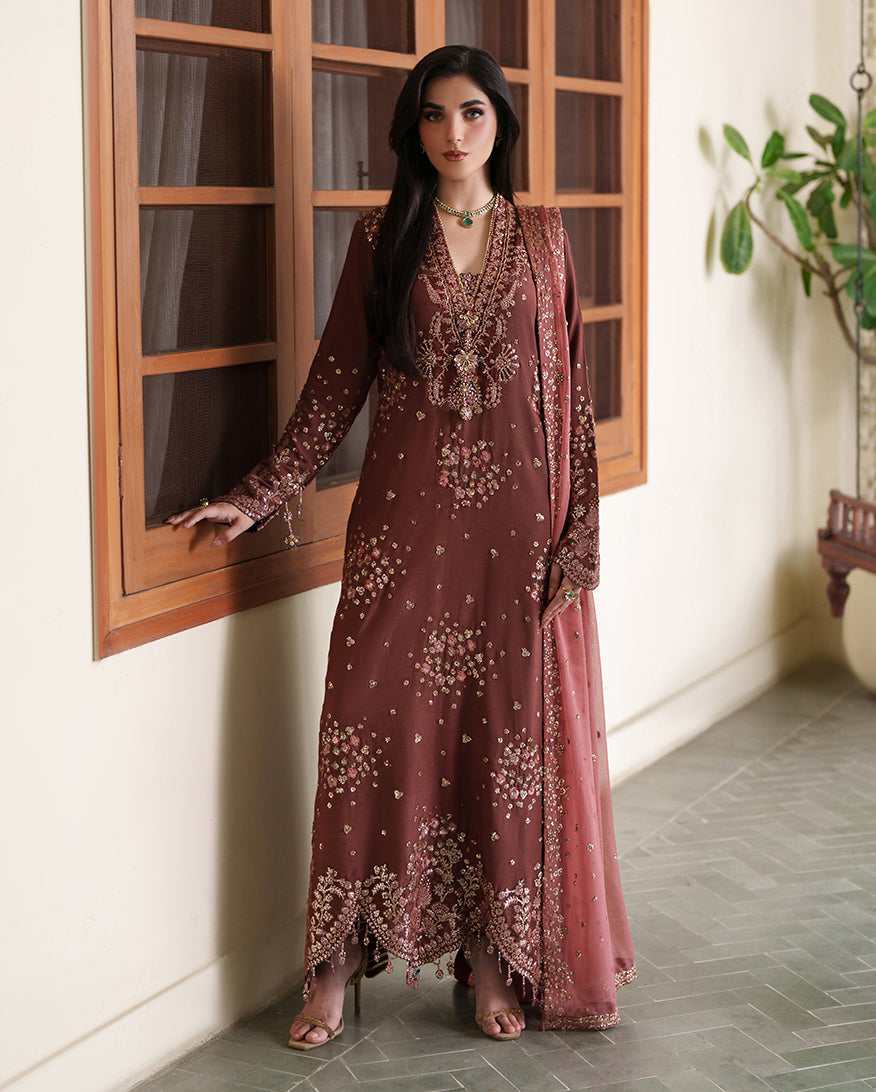 Roheenaz Mah-E -Noor Silk-Zarnish