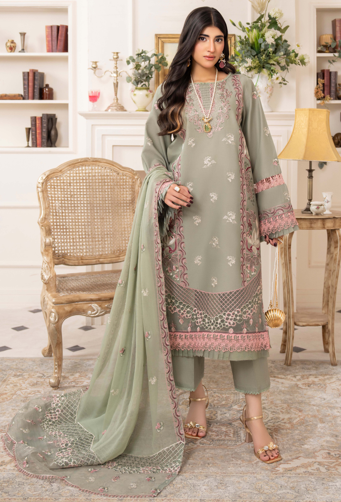 Nyra Emb lawn By Humdum D05