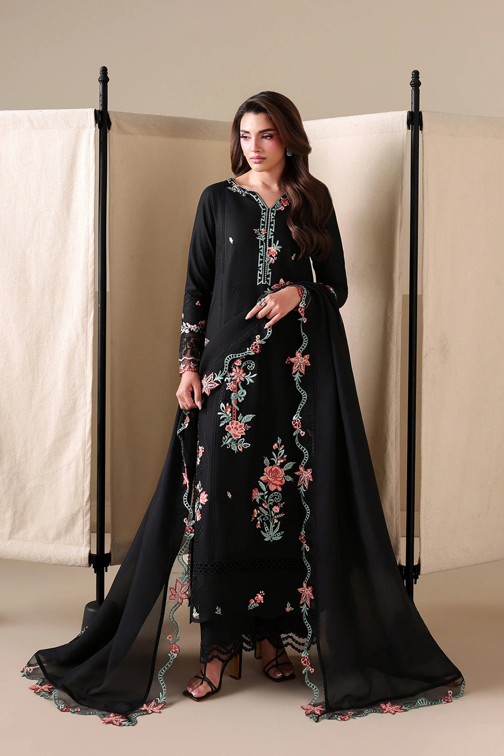 Azure Luxury Lawn BLACK PEONY